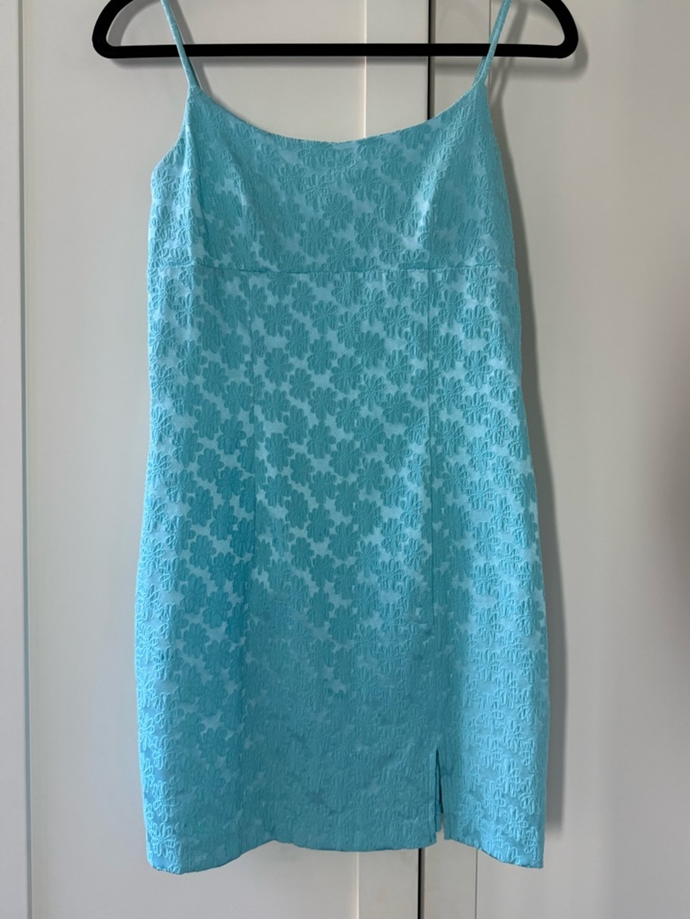 City Triangles Light Blue Lace Mini Slip Dress